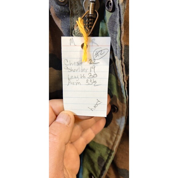 Military Coat Cold Weather Field Jacket Woodland Camo Size Medium Regular-Hooded - Picture 4 of 9